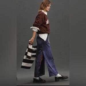 Aritzia Mauve Blue Sateen Maxi Skirt NWT